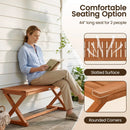 2-Person 44" Solid Wood Outdoor Bench with Slatted Seat for Patio Park Balcony by LJGDeals