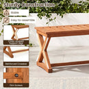 2-Person 44" Solid Wood Outdoor Bench with Slatted Seat for Patio Park Balcony by LJGDeals