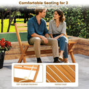 2-Person Acacia Wood Patio Garden Bench with 800 lbs Capacity by LJGDeals