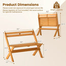 2-Person Acacia Wood Patio Garden Bench with 800 lbs Capacity by LJGDeals