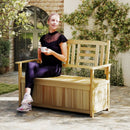 2-Person Storage Bench with 49 Gallon Capacity and Backrest by LJGDeals