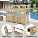 2-Person Storage Bench with 49 Gallon Capacity and Backrest by DirectDeals