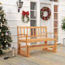 2-Person Outdoor Acacia Wood Glider Bench Patio Swing Rocking Loveseat by LJGDeals