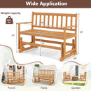 2-Person Outdoor Acacia Wood Glider Bench Patio Swing Rocking Loveseat by LJGDeals