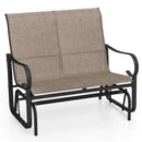 2-Person Outdoor Glider Bench with High Backrest-Brown by LJGDeals