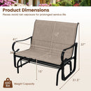 2-Person Outdoor Glider Bench with High Backrest-Brown by LJGDeals