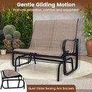 2-Person Outdoor Glider Bench with High Backrest-Brown by LJGDeals