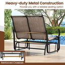 2-Person Outdoor Glider Bench with High Backrest-Brown by LJGDeals