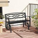 2-Person Outdoor Glider Bench with Metal Frame-Black by LJGDeals