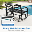 2-Person Outdoor Glider Bench with Metal Frame-Black