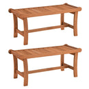 2-Person Outdoor Wood Bench with Slatted Seat - Set of 2 by LJGDeals
