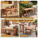 2-Person Outdoor Wood Bench with Slatted Seat - Set of 2 by LJGDeals