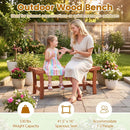 2-Person Outdoor Wood Bench with Slatted Seat - Set of 2 by LJGDeals