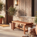 2-Person Outdoor Wood Bench with Slatted Seat - Set of 2 by LJGDeals