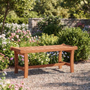 2-Person Outdoor Wood Bench with Slatted Seat - Set of 2 by LJGDeals