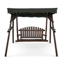 2-Person Outdoor Wooden Porch Swing with an Adjustable Canopy by LJGDeals
