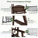 2-Person Outdoor Wooden Porch Swing with an Adjustable Canopy by LJGDeals