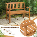 2-Person Patio Acacia Wood Bench with Backrest and Armrests by LJGDeals