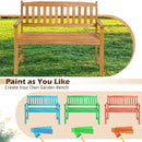 2-Person Patio Acacia Wood Bench with Backrest and Armrests by LJGDeals