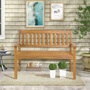 2-Person Patio Acacia Wood Bench with Backrest and Armrests by LJGDeals