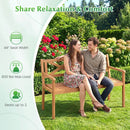 2-Person Patio Acacia Wood Garden Chair with Armrests and Backrest for Backyard by LJGDeals