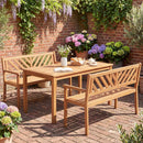 2-Person Patio Acacia Wood Garden Chair with Armrests and Backrest for Porch by DirectDeals