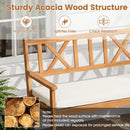 2-Person Acacia Wood Garden Bench with Removable Cushion by LJGDeals