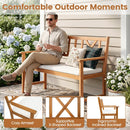 2-Person Acacia Wood Garden Bench with Removable Cushion by DirectDeals