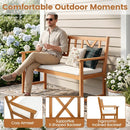 2-Person Acacia Wood Garden Bench with Removable Cushion by LJGDeals