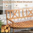 2-Person Acacia Wood Garden Bench with X-Shaped Backrest by LJGDeals