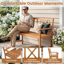 2-Person Acacia Wood Garden Bench with X-Shaped Backrest by LJGDeals