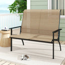 2-Person Patio Garden Bench with High Back and Armrests-Coffee by LJGDeals