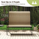 2-Person Patio Garden Bench with High Back and Armrests-Coffee by LJGDeals