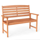 2-Person Wooden Garden Bench with Slatted Backrest and Comfortable Armrests by LJGDeals