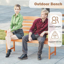 2-Person Wooden Garden Bench with Slatted Backrest and Comfortable Armrests by LJGDeals