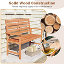 2-Person Wooden Garden Bench with Slatted Backrest and Comfortable Armrests by LJGDeals