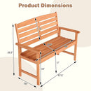 2-Person Wooden Garden Bench with Slatted Backrest and Comfortable Armrests by LJGDeals