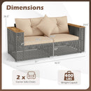 2-Piece Patio Corner Sofa Set with Thick Cushions by LJGDeals