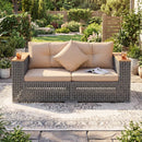 2-Piece Patio Corner Sofa Set with Thick Cushions by LJGDeals