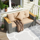 2-Piece Patio Corner Sofa Set with Thick Cushions by LJGDeals