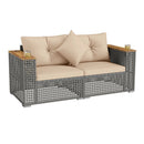 2-Piece Patio Corner Sofa Set with Thick Cushions by LJGDeals