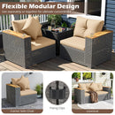 2-Piece Patio Corner Sofa Set with Thick Cushions by LJGDeals