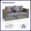 2-Piece Patio Corner Sofa Set with Thick Cushions by LJGDeals