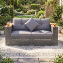 2-Piece Patio Corner Sofa Set with Thick Cushions by LJGDeals