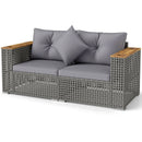 2-Piece Patio Corner Sofa Set with Thick Cushions by LJGDeals