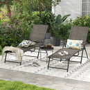2 Piece Patio Folding Chaise Lounge Chairs Recliner with 6-Level Backrest by LJGDeals