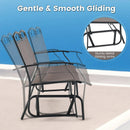 Outdoor Gliding Loveseat Chair with Tempered Glass Coffee Table-2 Pieces by LJGDeals