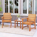 2 Piece Patio Hardwood Chair with Slatted Seat and Inclined Backrest by LJGDeals