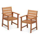 2 Piece Patio Hardwood Chair with Slatted Seat and Inclined Backrest by LJGDeals