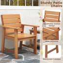2 Piece Patio Hardwood Chair with Slatted Seat and Inclined Backrest by LJGDeals